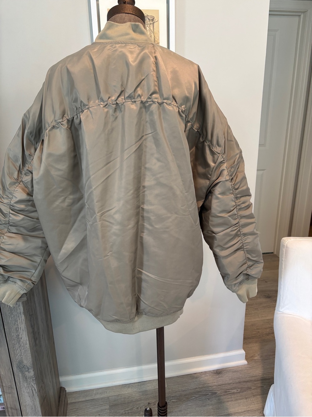 MABLE Back Ruched Utility Bomber Jacket Large - Picture 3 of 6